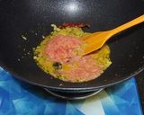 A picture of step 3 of Soya Chaap Masala.
