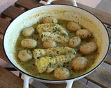 Foto del paso 9 de la receta: Rape y patatas en salsa verde de cava