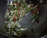 A picture of step 3 of Veg manchurian and fried rice.