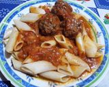 Foto del paso 7 de la receta: Fideos con salsa de albóndigas de carne! 🍲😁😋