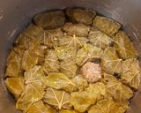 A picture of step 5 of Dolmades with Grape Leaves and Avgolemono Sauce.