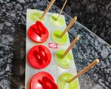 A picture of step 9 of Fresh Fruit Ice Candy / Popsicles (Frozen layered Icecream).
