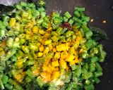 A picture of step 2 of French beans poriyal.