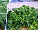 A picture of step 2 of Pumpkin leaves with Coconut Milk (Lisebebe) #vegetablecontest#.