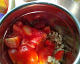A picture of step 3 of Tomato sautéed bean cake and groundnut rice puddy.