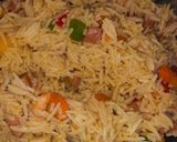 A picture of step 4 of Stir fried basmati rice and sweet and sour fish fillet.