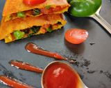 A picture of step 6 of Besan chilla sandwich.