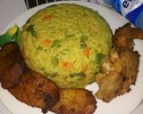 A picture of step 2 of Fried Rice, Fried Plantain with Grilled Turkey.