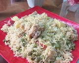 A picture of step 3 of Chicken vegetable rice.