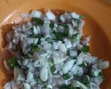 A picture of step 2 of Mutton and paneer roll.