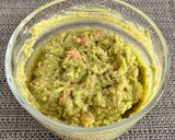 A picture of step 8 of Fig and Feta Guacamole.