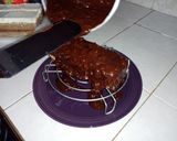 Foto del paso 40 de la receta: Tarta con mousseline de chocolate y ganache acompañada de helado