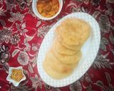 A picture of step 17 of Daal kachori with Aloo tarkari.