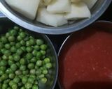 A picture of step 1 of Aalu matar tamatar ki sabji.