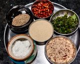 A picture of step 1 of Barnyard millet Farali Upma with cucumber raita.