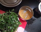 A picture of step 1 of Sirru keerai kootu/ Amaranth leaves curry.