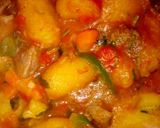A picture of step 5 of Matoke and beef.