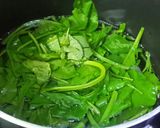 A picture of step 1 of Palak Masala Puri.