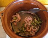 A picture of step 2 of Chicharrón in Red Sauce.