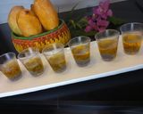 A picture of step 6 of Mango custard shots.
