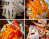 รูปขั้นตอนการทำที่ 2 ของ ส้มตำยอดมะพร้าวอ่อนกุ้งสด /Young Coconut Shoot Salad with Shrimp