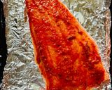 A picture of step 2 of Salmon with truffle tomato and tangerines.