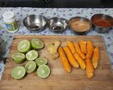 A picture of step 1 of Raw turmeric ginger pickle.