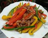 Hình bước làm 4 của món Bắp bò xào ớt