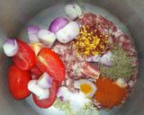 A picture of step 1 of Lobia qeema (white beans).