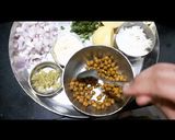 A picture of step 1 of Tikki chaat from left over lunch.