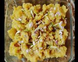 A picture of step 14 of Moong Dal Halwa.