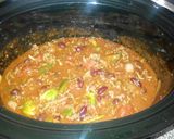 A picture of step 2 of Mexican Casserole with ground beef in slow cooker.