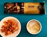 Foto del paso 3 de la receta: Mis fideos con salsa a la carbonara de salmón ahumado y gin