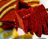 Foto langkah ke 9 dari resep Red Velvet Pancake + Cream Cheese Glaze 🇺🇲.