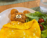 Gambar langkah 7 resipi Teddy bear omurice - Japanese ketchup fried rice with omelette 🧸💝.