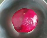 A picture of step 3 of Beetroot shakarpara.