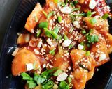 A picture of step 6 of Kung pao potato.