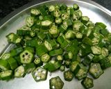 A picture of step 1 of #tiffin box# kurkuri bhindi.