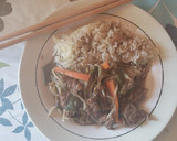 Foto del paso 6 de la receta: Arroz con carne mongoliana