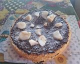 Foto del paso 14 de la receta: Torta de dos cítricos y jengibre decorada con dulce de leche y pera, ganache de chocolate