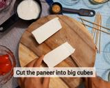 A picture of step 1 of Paneer shashlik tikka.
