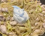 Фото кроку 6 до Спагетти с курицей и кабачками.