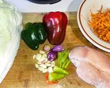 A picture of step 1 of Napa Cabbage Rolls with Chicken Breast Fajitas.