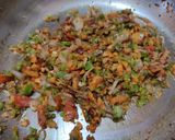 A picture of step 2 of Mexican rice Burrito.