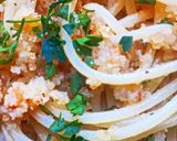 Une image de l'étape 3 de Spaghetti ail, huile et piment avec chapelure.