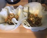 Une image de l'étape 8 de Croustades de brick au thon,petits légumes,mozzarella et épices.