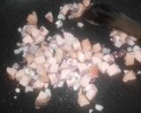 A picture of step 2 of Saucy Sausage noodles.