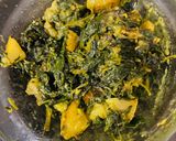 A picture of step 3 of Aloo Bathua Saag Fry.