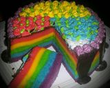Foto langkah ke 5 dari resep Rainbow cake kukus.