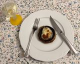 Foto del paso 5 de la receta: Pincho de berenjenas rebozadas con morcilla y plátano caramelizado